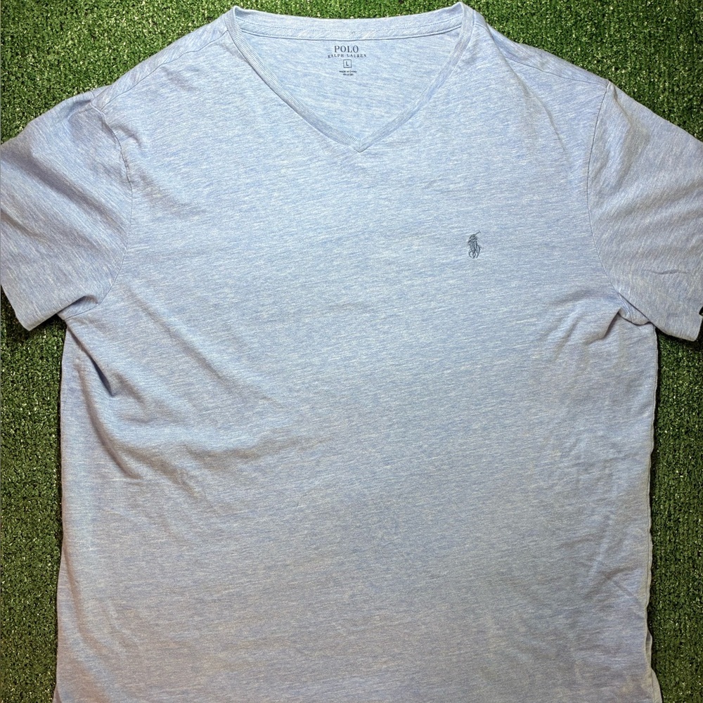 Polo by Ralph Lauren Men's Heather Gray V-Neck Tee